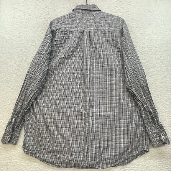 Peter Millar Shirt Mens 2XL Gray Plaid Crown Button Down Cotton Classic Pocket - Picture 2 of 8